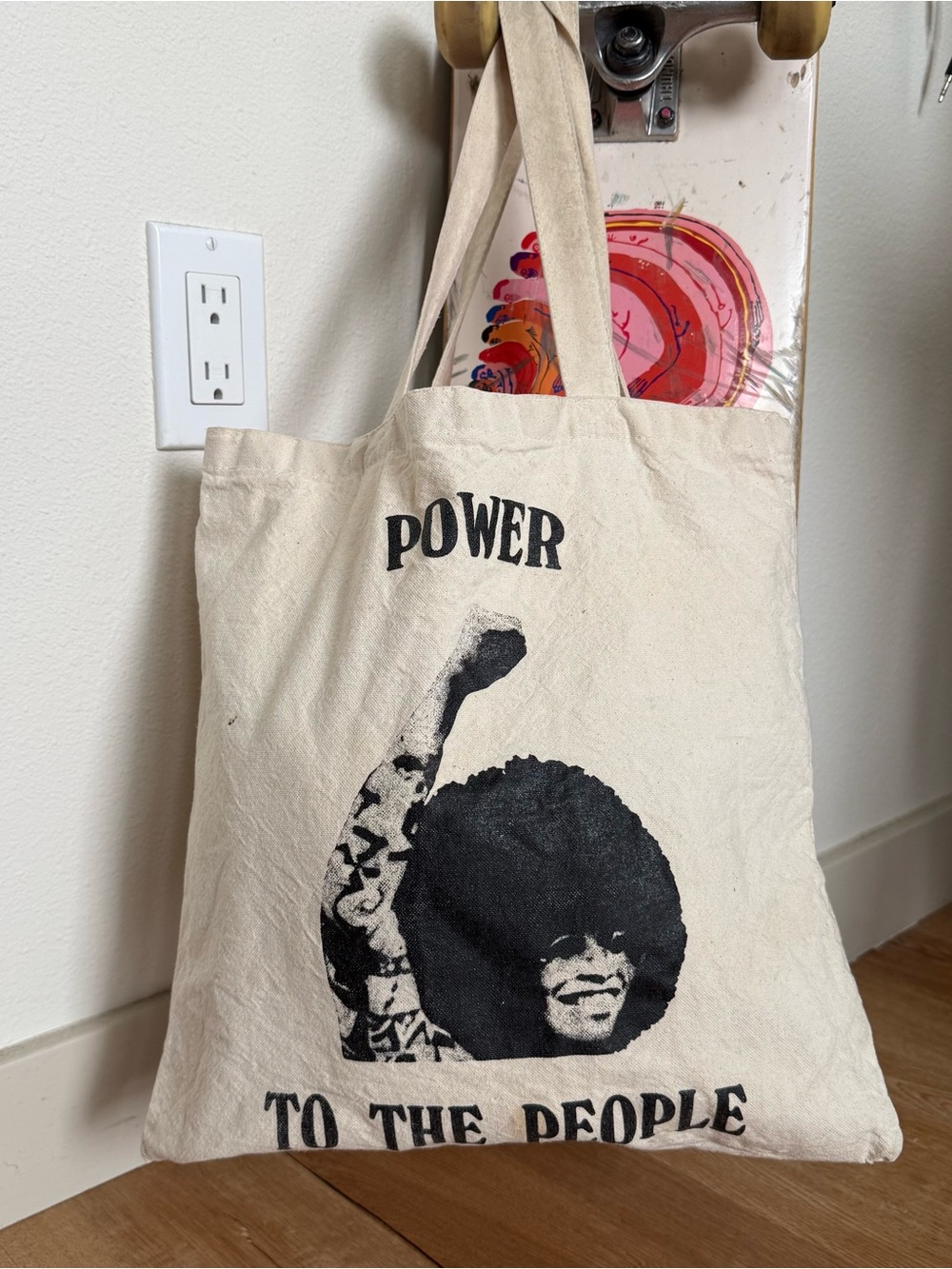Angela Davis Canvas Tote Bag Miracle Eye Power to the People